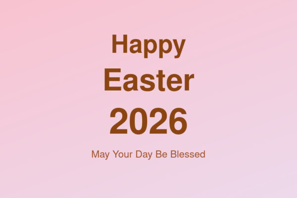 Happy Easter 2026 pink pastel mobile wallpaper with blessing message