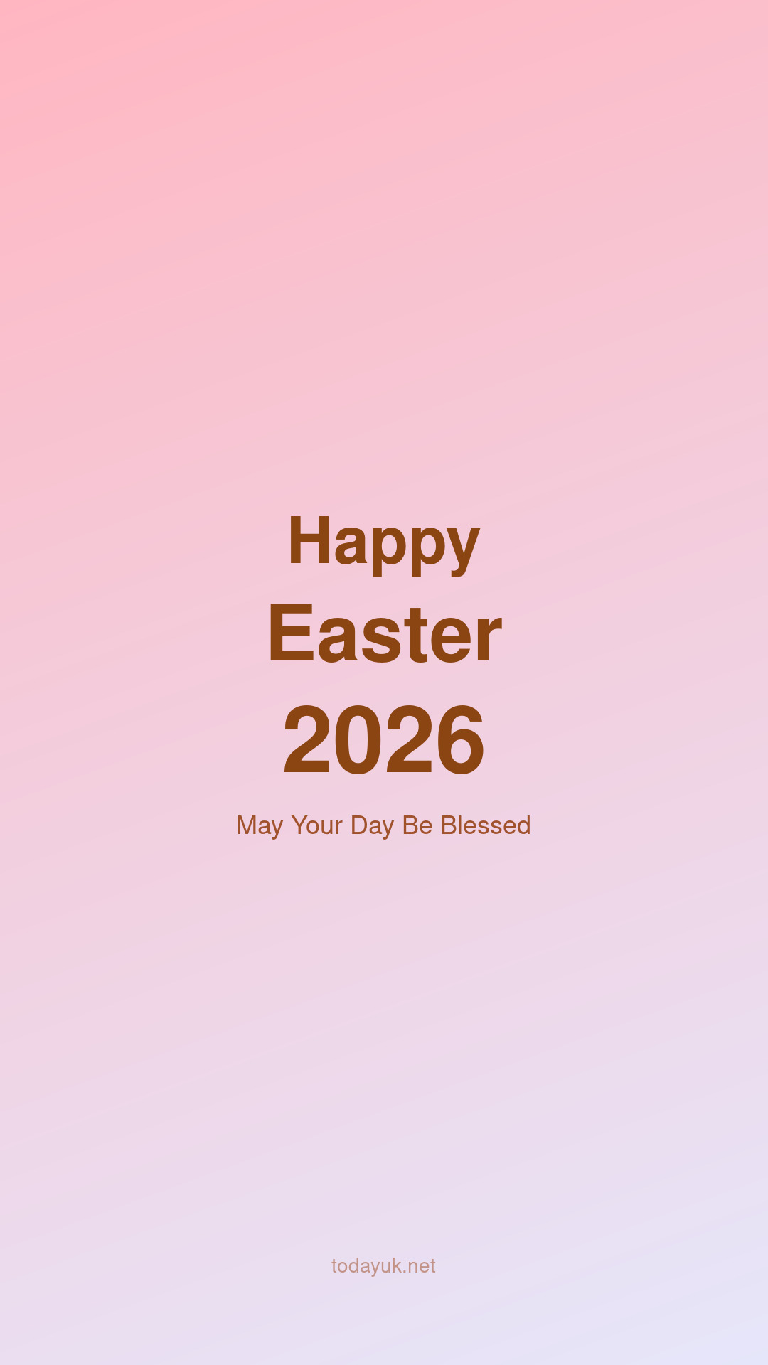 Happy Easter 2026 pink pastel mobile wallpaper with blessing message